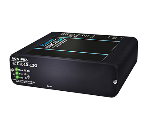 AVN-DIO10-12G Dante® to 12G/6G/3G/HD/SD-SDI Embedder/De-Embedder